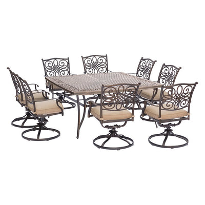 TRADDN9PCSWSQ-8 Outdoor/Patio Furniture/Patio Dining Sets