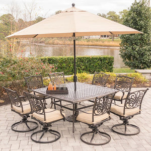 TRADDN9PCSWSQ8-SU Outdoor/Patio Furniture/Patio Dining Sets