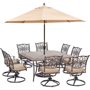 TRADDN9PCSWSQ8-SU Outdoor/Patio Furniture/Patio Dining Sets