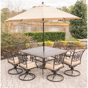 TRADDN9PCSWSQ8-SU Outdoor/Patio Furniture/Patio Dining Sets