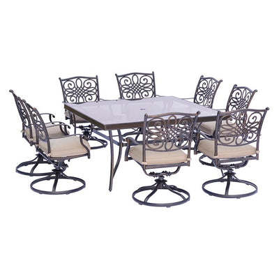 Product Image: TRADDN9PCSWSQG Outdoor/Patio Furniture/Patio Dining Sets