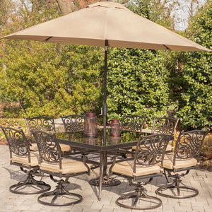 TRADDN9PCSWSQG-SU Outdoor/Patio Furniture/Patio Dining Sets