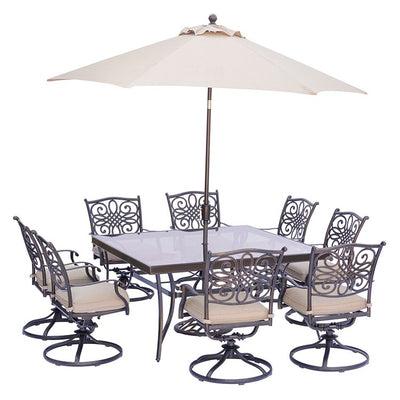Product Image: TRADDN9PCSWSQG-SU Outdoor/Patio Furniture/Patio Dining Sets