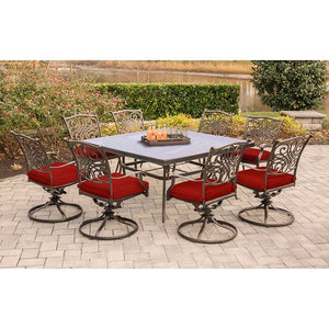 TRADDN9PCSWSQG-RED Outdoor/Patio Furniture/Patio Dining Sets