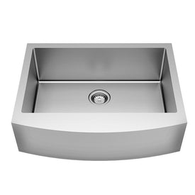 Pekoe 33" Single Bowl Stainless Steel Undermount/Flush Mount Apron Front Kitchen Sink with Drain/Grid