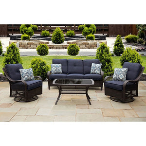 ORLEANS4PCSW-B-NVY Outdoor/Patio Furniture/Patio Conversation Sets