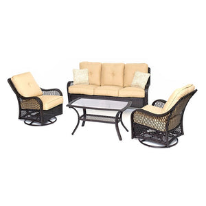 ORLEANS4PCSW-B-TAN Outdoor/Patio Furniture/Patio Conversation Sets