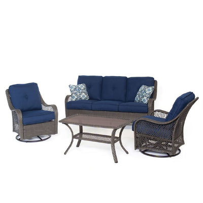 ORLEANS4PCSW-G-NVY Outdoor/Patio Furniture/Patio Conversation Sets