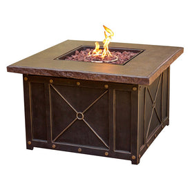 Summer Nights 40"Square Gas Fire Pit with Durastone Top