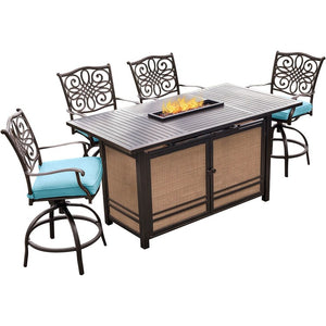 TRAD5PCFPBR-BLU Outdoor/Patio Furniture/Patio Bar Furniture