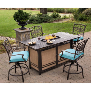 TRAD5PCFPBR-BLU Outdoor/Patio Furniture/Patio Bar Furniture