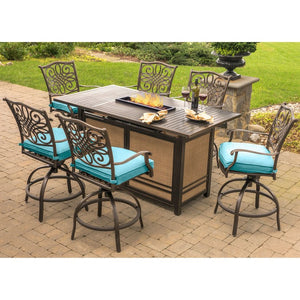 TRAD7PCFPBR-BLU Outdoor/Patio Furniture/Patio Bar Furniture