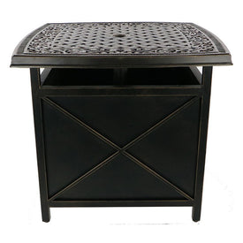 Traditions Cast-Top Side Table and Umbrella Stand