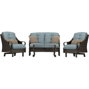 VENTURA4PC-BLU Outdoor/Patio Furniture/Patio Conversation Sets
