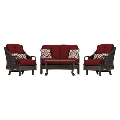 Product Image: VENTURA4PC-RED Outdoor/Patio Furniture/Patio Conversation Sets