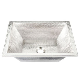 Diego Rectangular Handcrafted Brushed Nickel Bathroom Sink