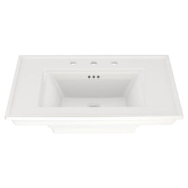 Town Square S 30" L x 22.5" W Fireclay Pedestal Sink Top Only for Widespread Faucet - White