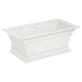 Town Square S 68" x 36" Freestanding Bathtub with Center Drain and Integrated Overflow - White