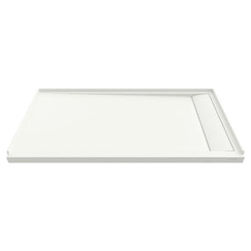 Townsend 60" x 32" Single Threshold Shower Base with Right-Hand Outlet - Soft White