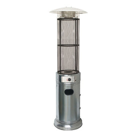 Cylinder Freestanding Propane Patio Heater with Glass Flame Display