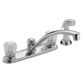 Classic Two Handle Widespread Kitchen Faucet with Knob Handles