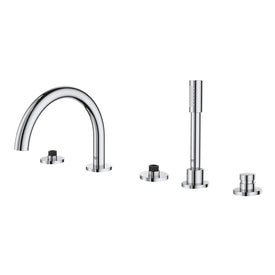 Atrio Two Handle 5-Hole Roman Tub Filler with Handshower and Flow Control