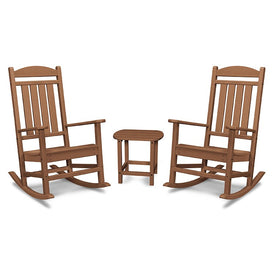 All-Weather Pineapple Cay Three-Piece Porch Rocker Set with Side Table