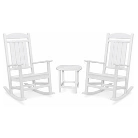 All-Weather Pineapple Cay Three-Piece Porch Rocker Set with Side Table