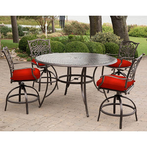TRADDN5PCBR-RED Outdoor/Patio Furniture/Patio Bar Furniture
