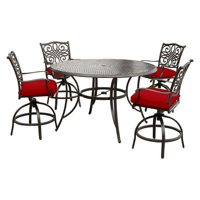 Product Image: TRADDN5PCBR-RED Outdoor/Patio Furniture/Patio Bar Furniture