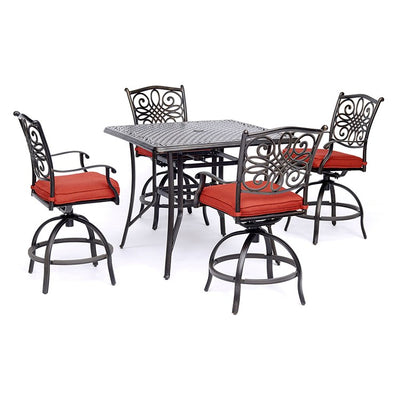 Product Image: TRADDN5PCSQBR-R Outdoor/Patio Furniture/Patio Dining Sets