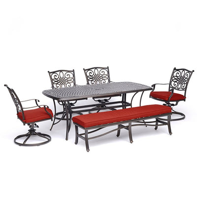 TRADDN6PCSW4BN-RED Outdoor/Patio Furniture/Patio Dining Sets