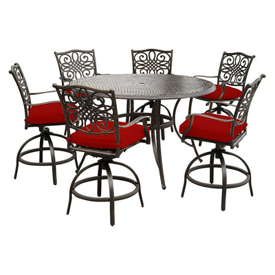 Product Image: TRADDN7PCBR-RED Outdoor/Patio Furniture/Patio Bar Furniture