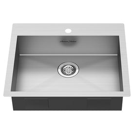 Edgewater 25" x 22" Single Bowl ADA Stainless Steel Dual Mount Kitchen Sink with 1 Hole