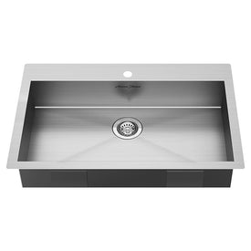 Edgewater 33" x 22" Single Bowl ADA Stainless Steel Dual Mount Kitchen Sink with 1 Hole