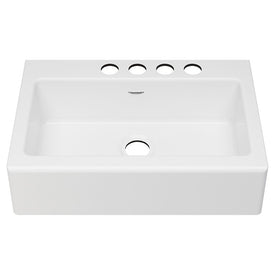 Delancey 33" x 22" Single Bowl Cast Iron Undermount Apron-Front Kitchen Sink with Four Holes