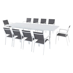 HARPDN11PC-WHT Outdoor/Patio Furniture/Patio Dining Sets