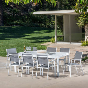 HARPDN9PC-WHT Outdoor/Patio Furniture/Patio Dining Sets
