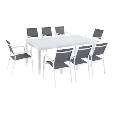 Product Image: HARPDN9PC-WHT Outdoor/Patio Furniture/Patio Dining Sets