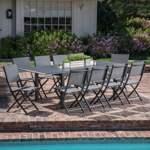 CAMDN11PCFD-GRY Outdoor/Patio Furniture/Patio Dining Sets