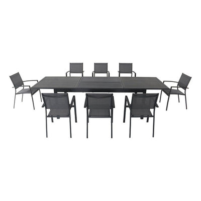 Product Image: DAWDN9PC-GRY Outdoor/Patio Furniture/Patio Dining Sets