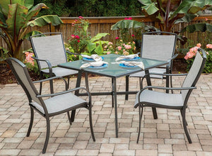 FOXDN5PCG-GRY Outdoor/Patio Furniture/Patio Dining Sets