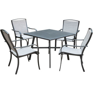 FOXDN5PCS-GRY Outdoor/Patio Furniture/Patio Dining Sets