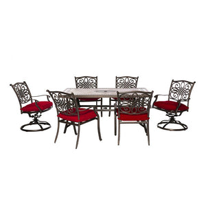 MONDN7PCSW-2-RED Outdoor/Patio Furniture/Patio Dining Sets