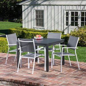 NAPDNS5PCSQ-WHT Outdoor/Patio Furniture/Patio Dining Sets