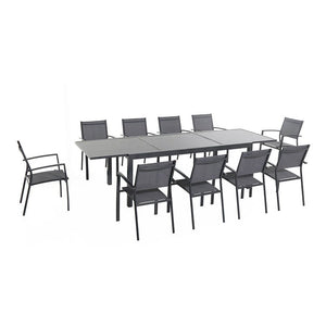 NAPLESDN11PC-GRY Outdoor/Patio Furniture/Patio Dining Sets