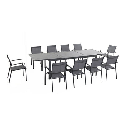 Product Image: NAPLESDN11PC-GRY Outdoor/Patio Furniture/Patio Dining Sets