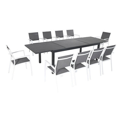 Product Image: NAPLESDN11PC-WHT Outdoor/Patio Furniture/Patio Dining Sets