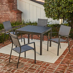 NAPLESDN5PCSQ-GRY Outdoor/Patio Furniture/Patio Dining Sets