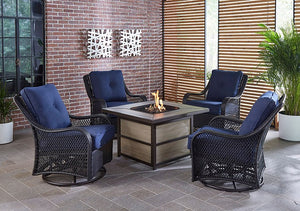 ORL5PCSW4SQFP-NVY Outdoor/Patio Furniture/Patio Dining Sets